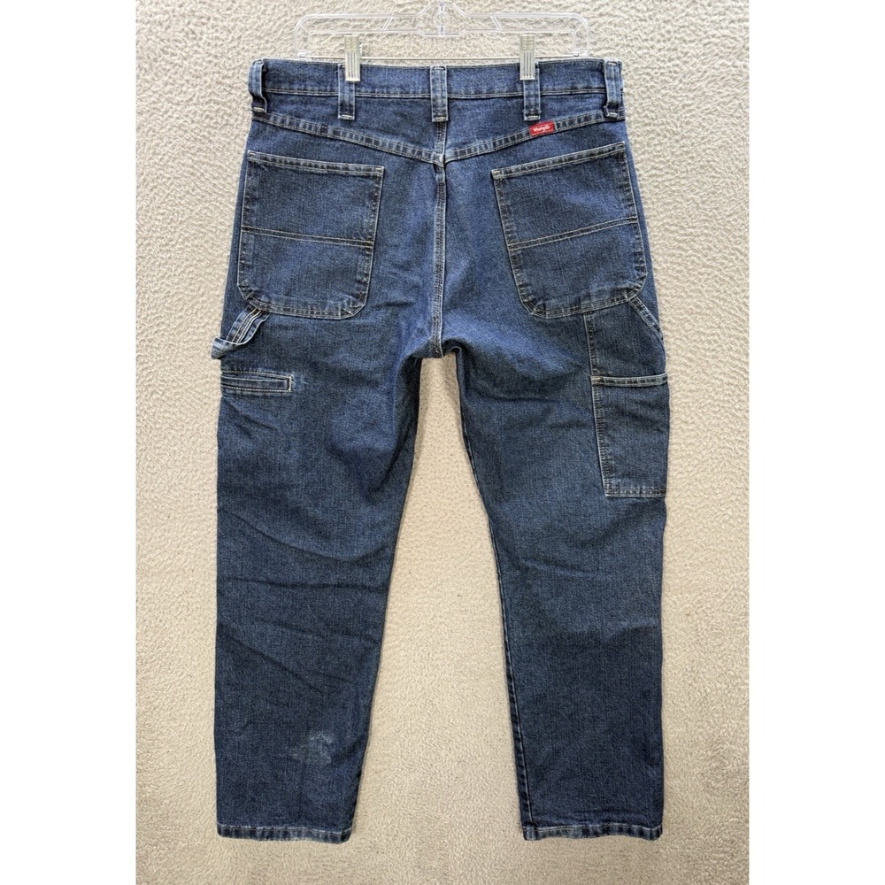 Wrangler Jeans Mens‎ 34x32 Blue Relaxed Carpenter Stretch Workwear Chore Barn